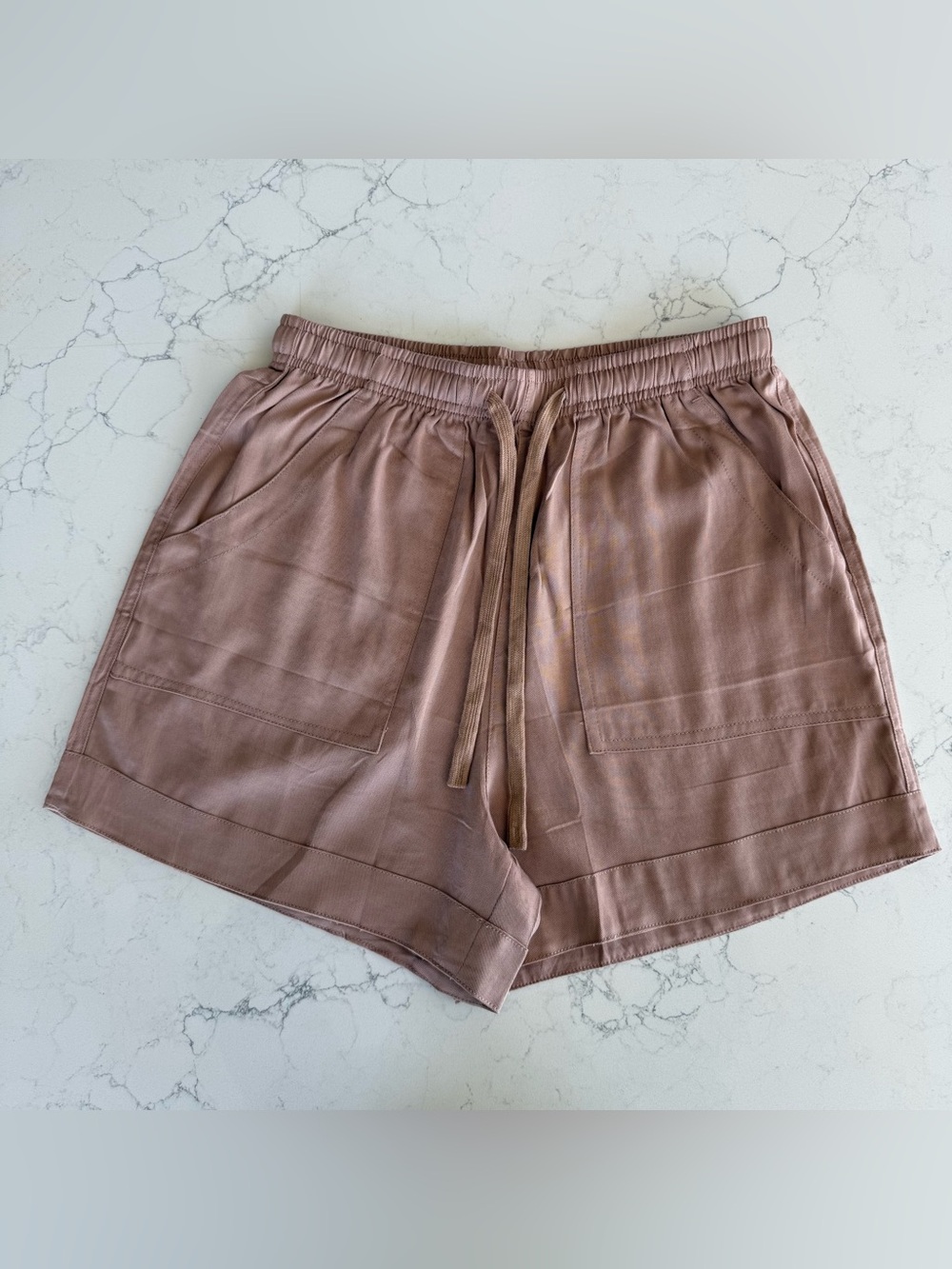 Khaki Drawstring Shorts
